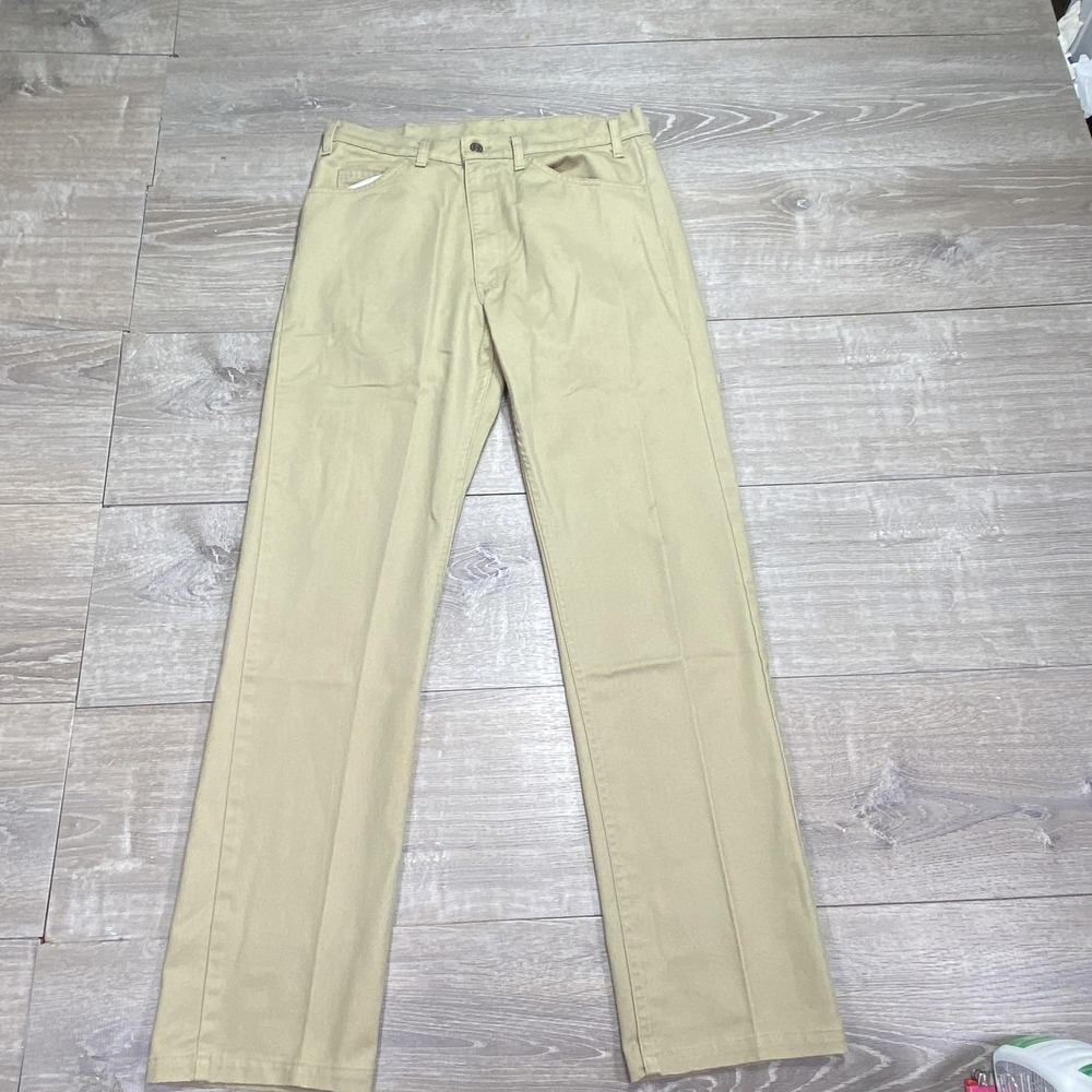 Vintage Levis 505 Pants Mens 34x36 Khaki Straight Leg Made USA 505 80s‎